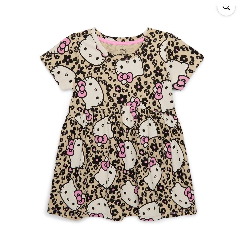 Hello Kitty by Sanrio Todder Girl Allover Point Dress Size 3T Short Sleeve NWT